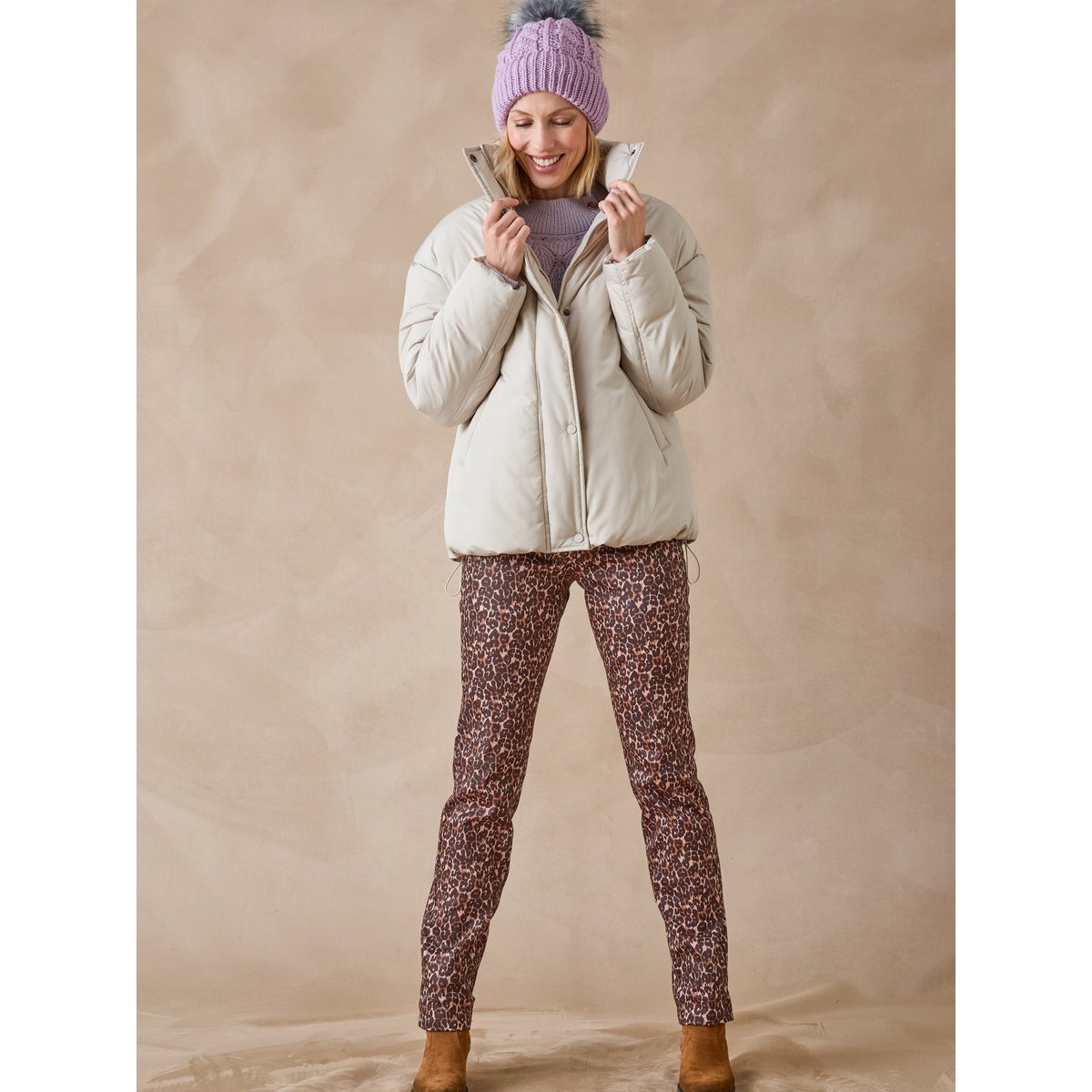 Doudoune courte beige, DAXON