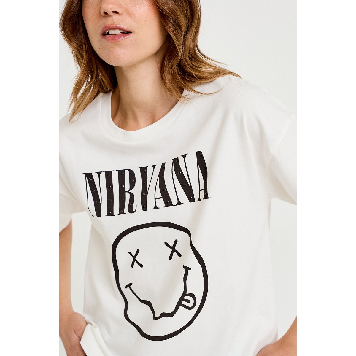 T-shirt oversize manches courtes ecru, CACHE CACHE