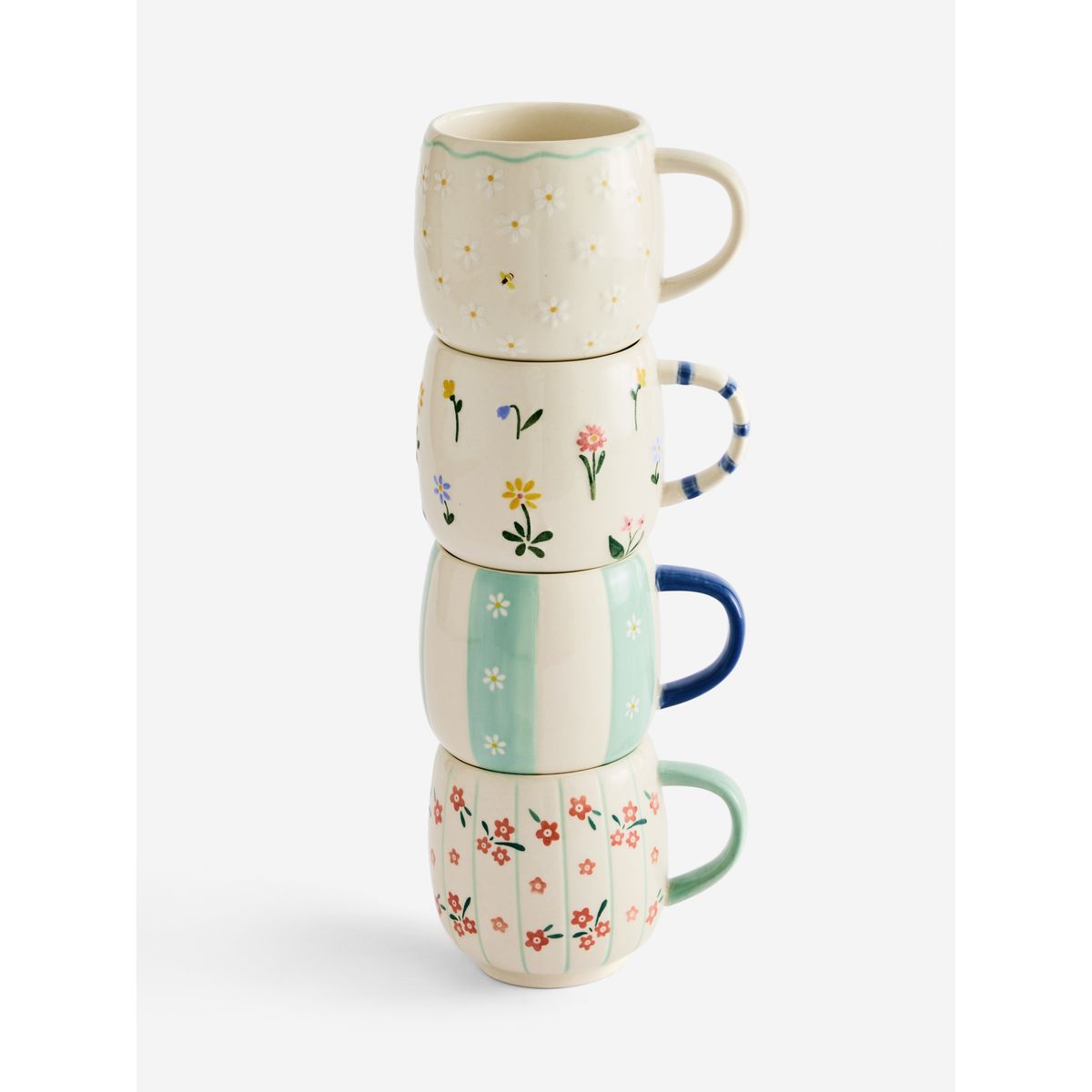 Mug à fleurs empiler maisie, lot de 4 multi-couleurs, NEXT