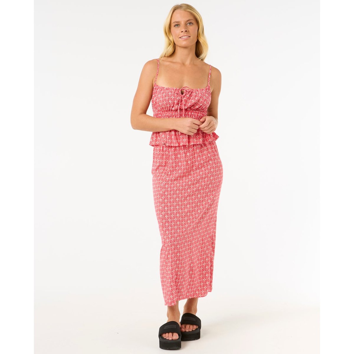 Jupe CALA MAYOR MIDI SKIRT red, RIP CURL