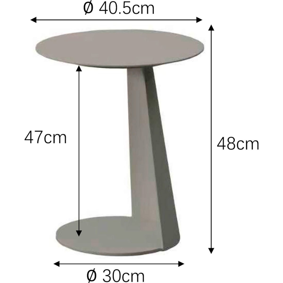 Table d'appoint aluminium collection VACIO taupe, RECOLLECTION