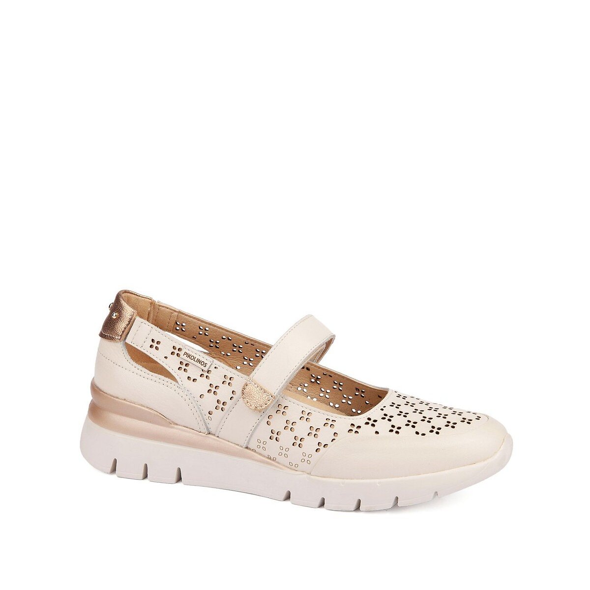 Cantabria Leather Wedge Mary Janes white, PIKOLINOS