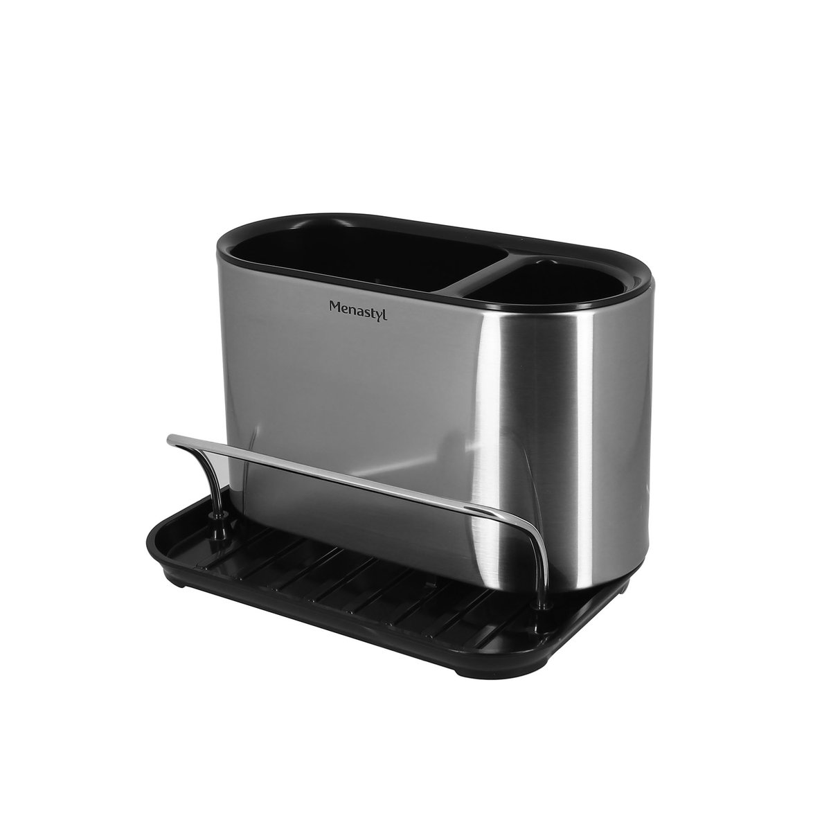 Organiseur évier en acier inoxydable inox-noir, MENASTYL