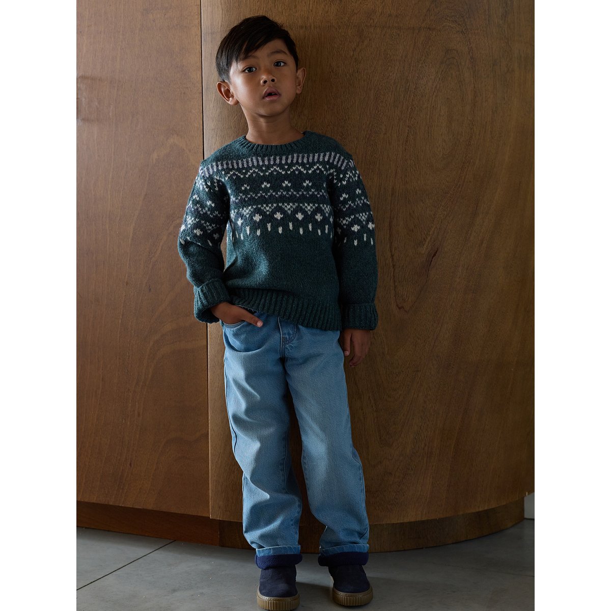 Jean large doublure polaire double stone, VERTBAUDET
