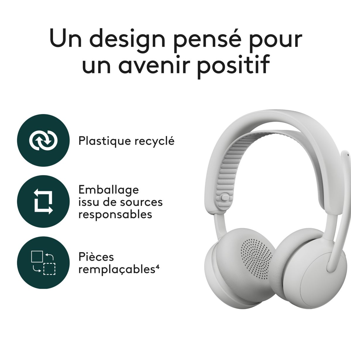 Micro-casque Zone Wireless 2 OFF WHITE couleur unique, LOGITECH