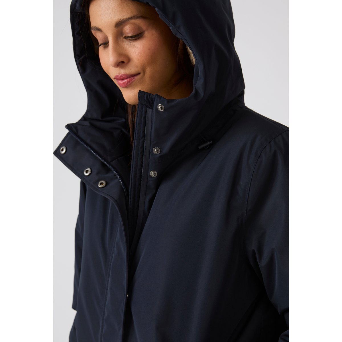 Parka Thermolactyl RainProtect, doublée maille sherpa bleu marine, DAMART