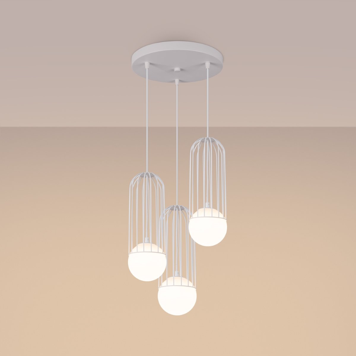 Lustre Acier Blanc G9 3 Brina blanc, EDEN