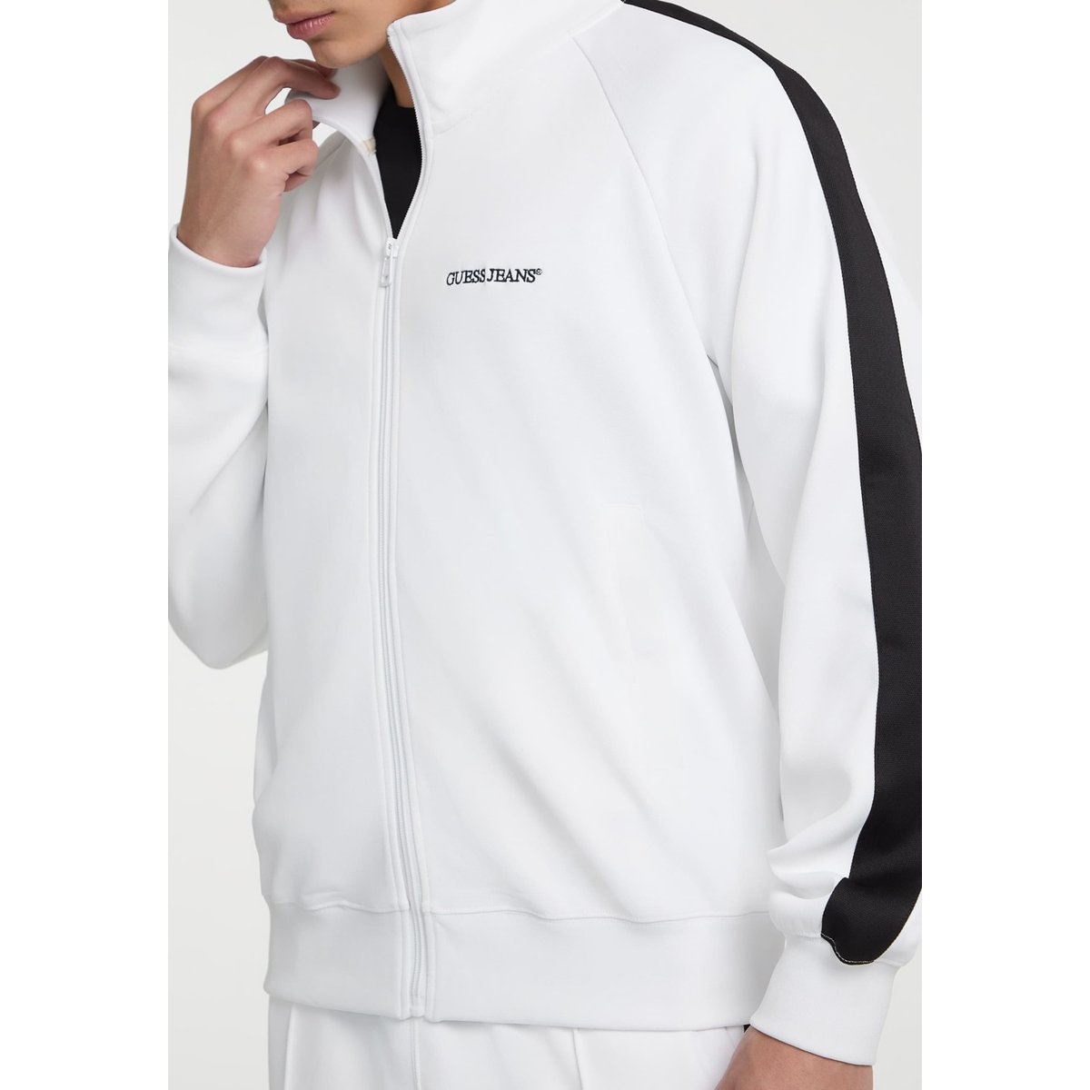 Sweat-Shirt Avec Bande Contrastée Sur Le Côté blanc, GUESS