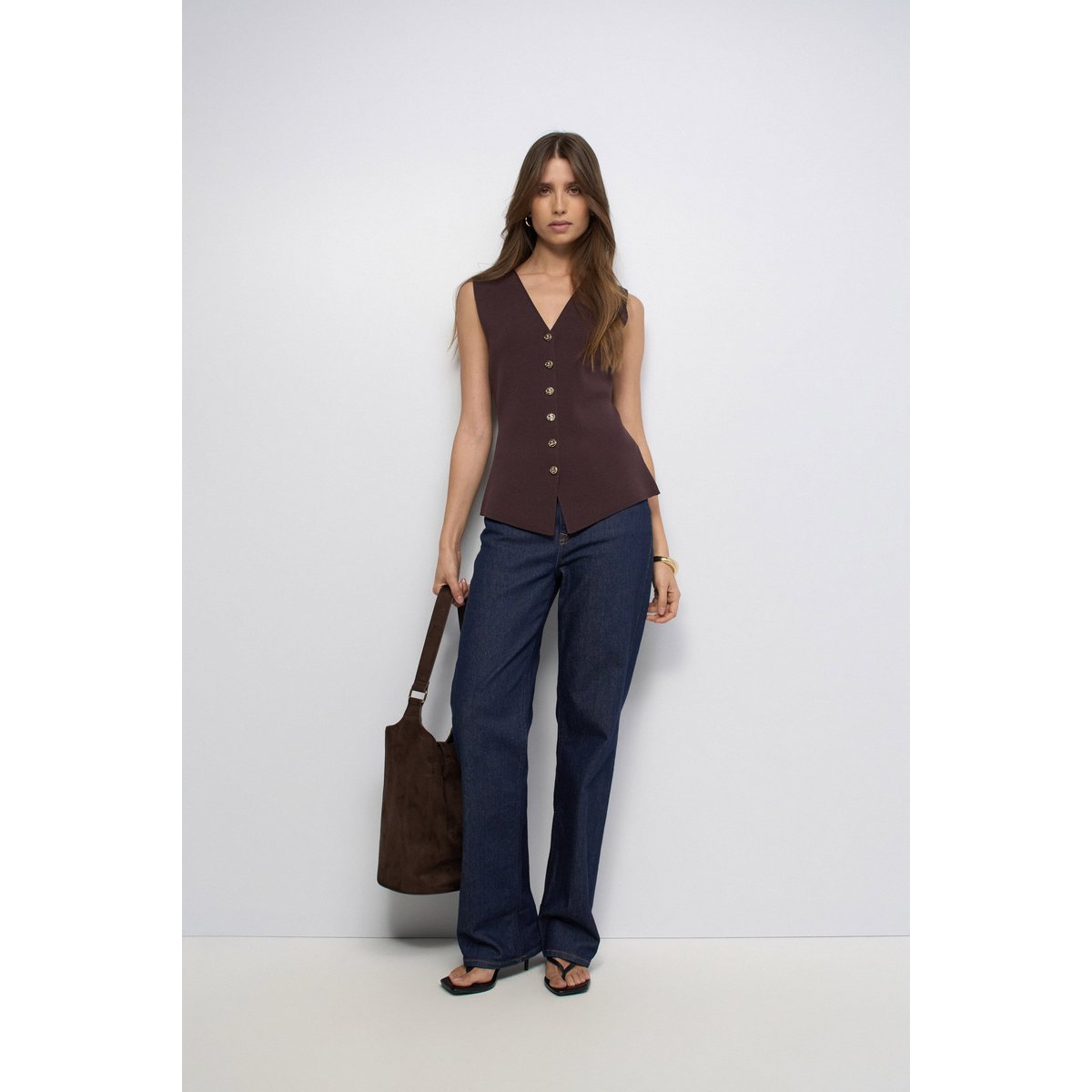 GILET EN MAILLE marron, SALSA JEANS