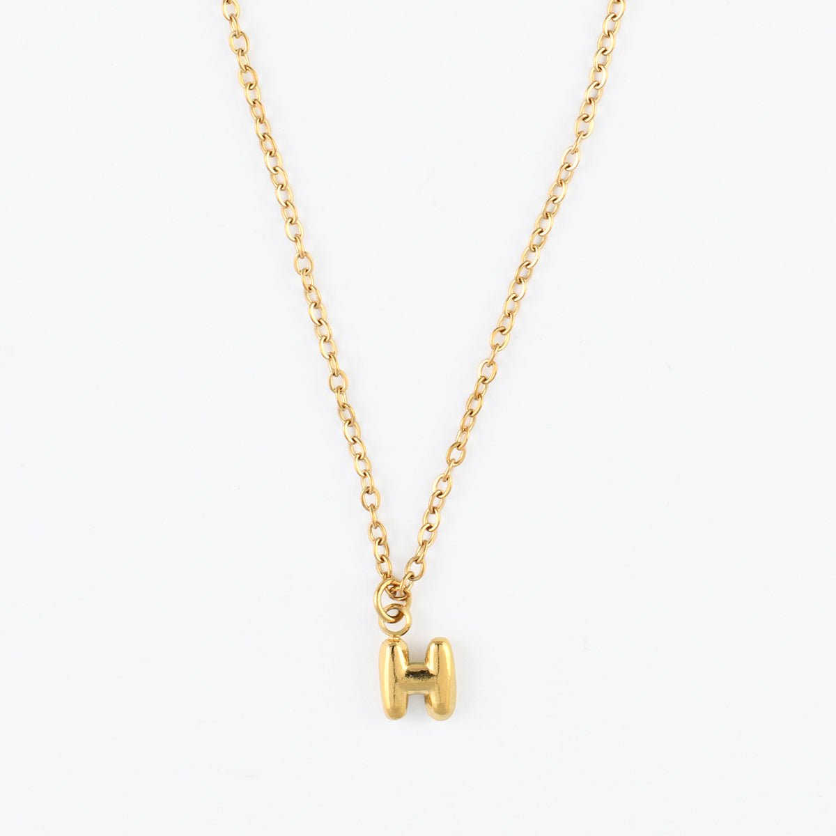 Collier à pendentif lettre H acier inoxydable couleur unique, BALABOOSTE