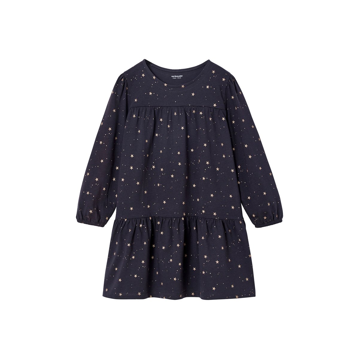 Robe imprimée étoiles brillantes anthracite, VERTBAUDET