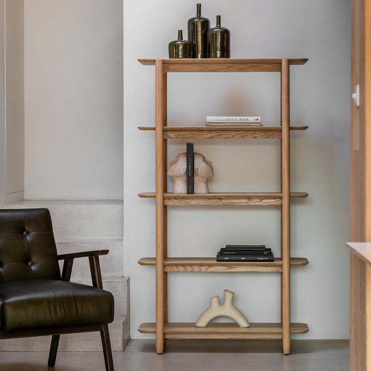 Hale Natural Wood Open Display Shelving Unit oak, ÉDITÉ