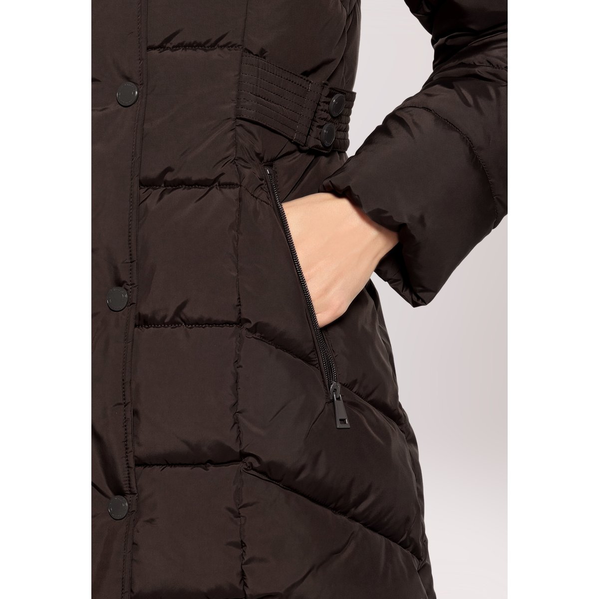 Veste outdoor à capuche amovible black bean, BETTY BARCLAY