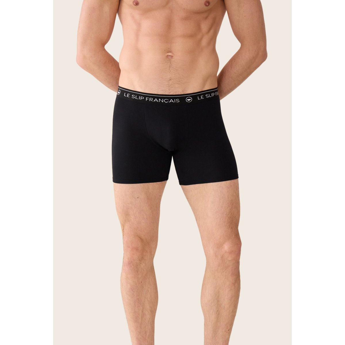 Boxer long bleu en coton Redoutable noir, LE SLIP FRANCAIS