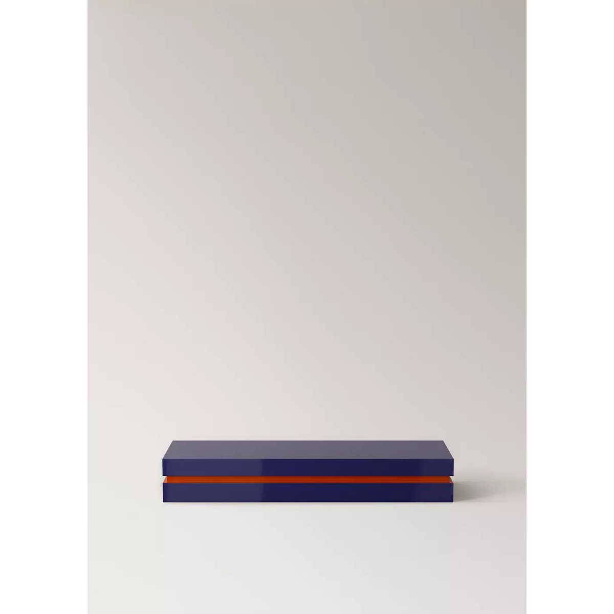Boîte laquée bicolore, moyenne et allongée bleu, MANGO HOME