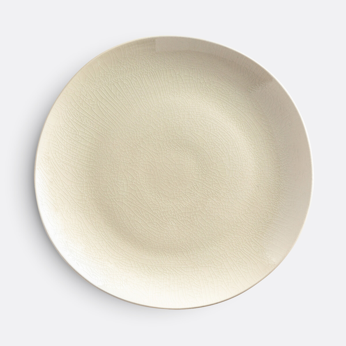 Lot 4 assiettes plates craquelées, GOGAIN ecru, LA REDOUTE INTERIEURS