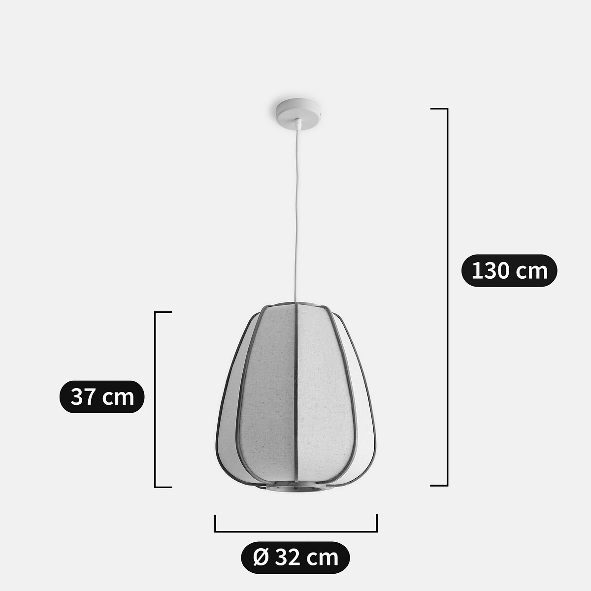 Suspension, en lin et bambou, diamètre 32 cm, ANARA naturel, LA REDOUTE INTERIEURS