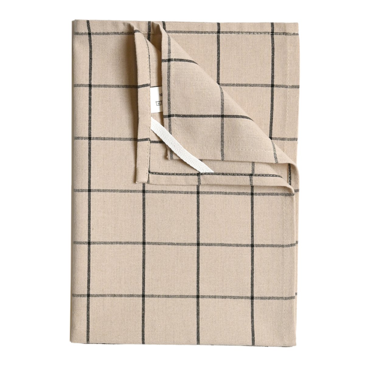 Torchon de cuisine en coton à motif carreaux - QABANE beige, HOME MAISON