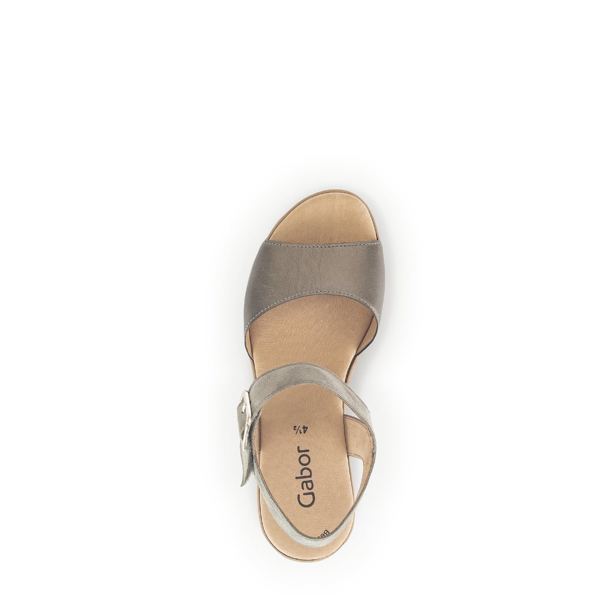 Sandales en cuir à talon compensé beige, GABOR