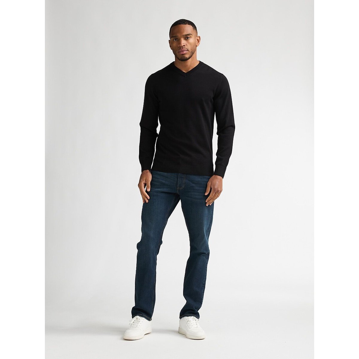 Maglione con scollo a V nero , PETROL INDUSTRIES
