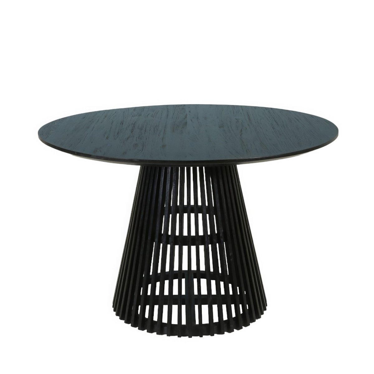 Table ronde en teck 120 cm noir, ZAGO