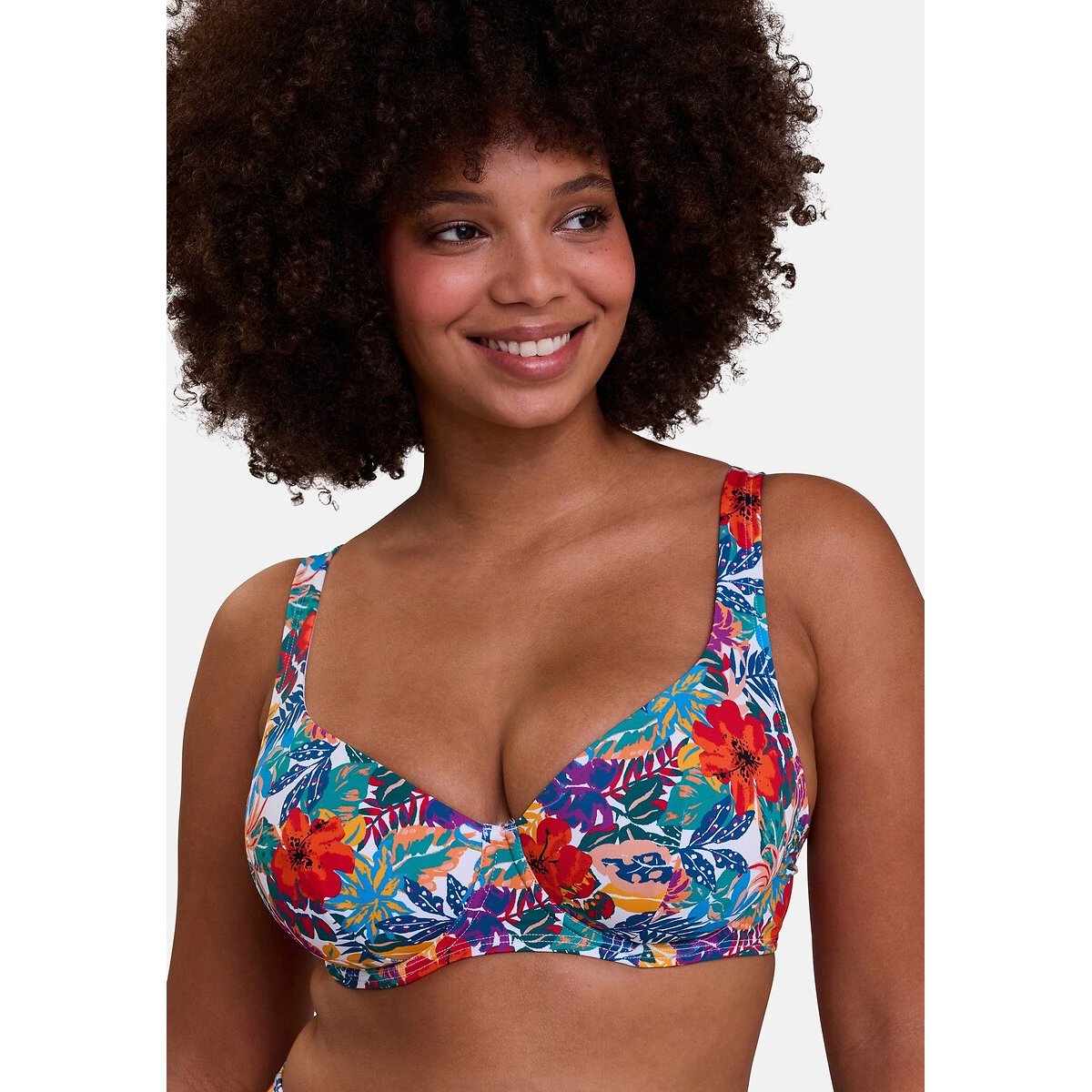 Haut de maillot de bain Curaçao imprimé tropical multicolore, SANS COMPLEXE