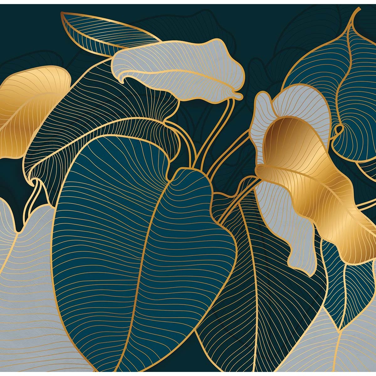 Papier peint or et luxure intissé, HEXOA