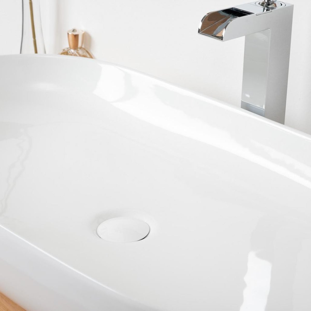 Grande vasque céramique ovale 82 cm PHÉBIE blanc, WANDA COLLECTION