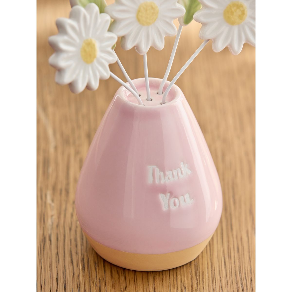 Ornement « thank you » fleurs dans un vase rose, NEXT