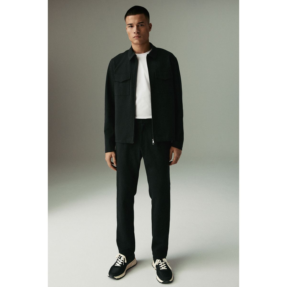 Veste-chemise en jersey et pantalon, 2 pièces noir, NEXT