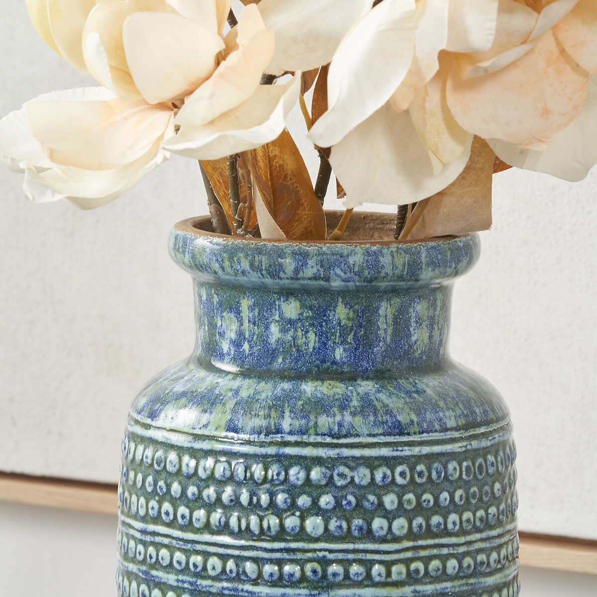 31cm Tall Dot Design Blue Glaze Vase blue, ÉDITÉ