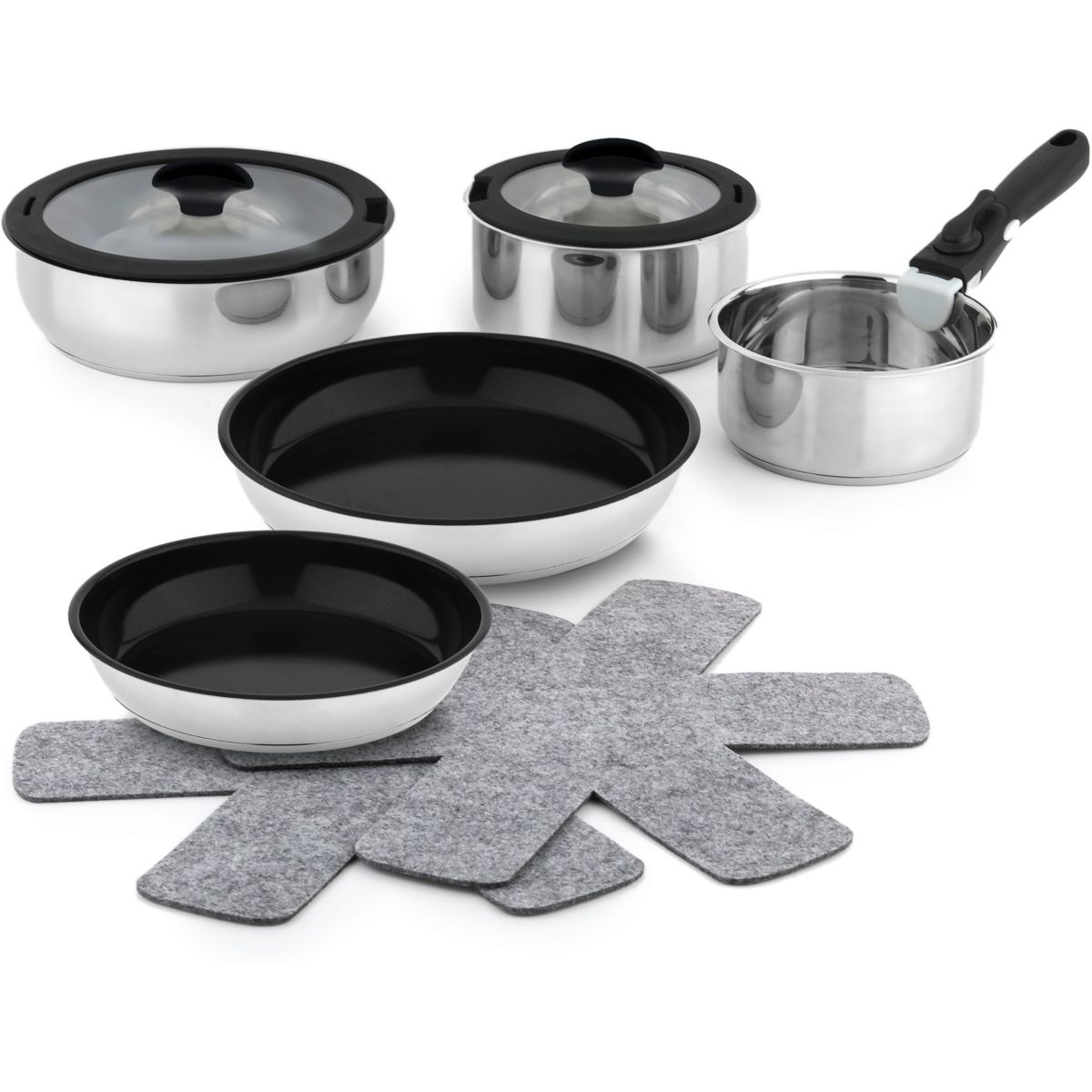 Batterie de cuisine 10 pcs revetement sain - Sans PFAS couleur unique, ESSENTIEL B