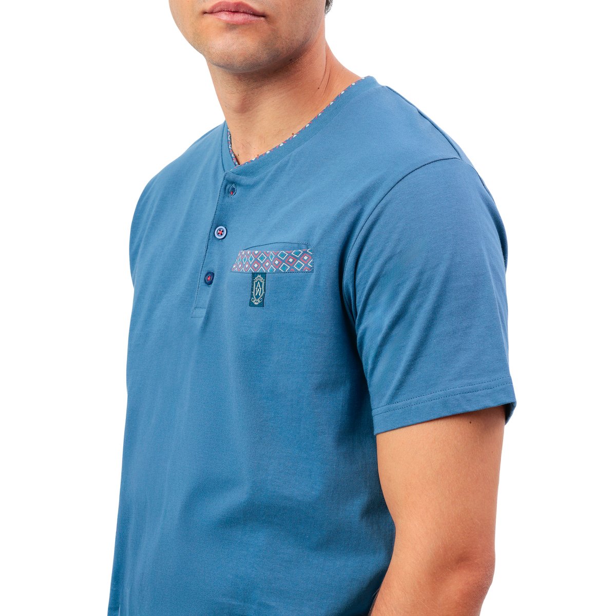 Pyjama short polo Sterling bleu, ADMAS