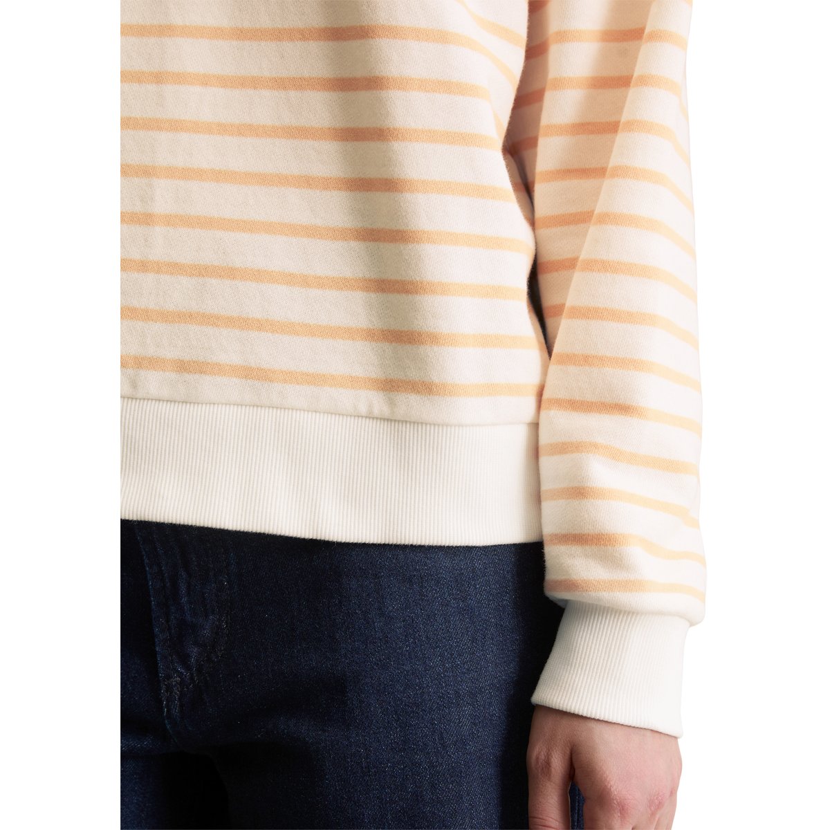 Sweat-shirt à rayures oversize en pur coton organique orange, MARC O’POLO DENIM