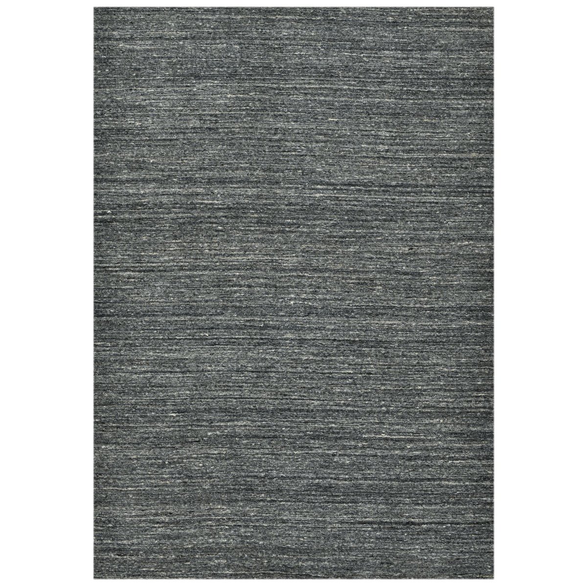 Tapis de salon uni en laine tissé main - PURE anthracite, THEKO