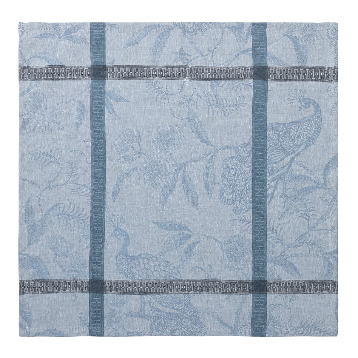 Serviette de table À l'orangerie Chardon 55x55 100% lin bleu chardon, LE JACQUARD FRANCAIS