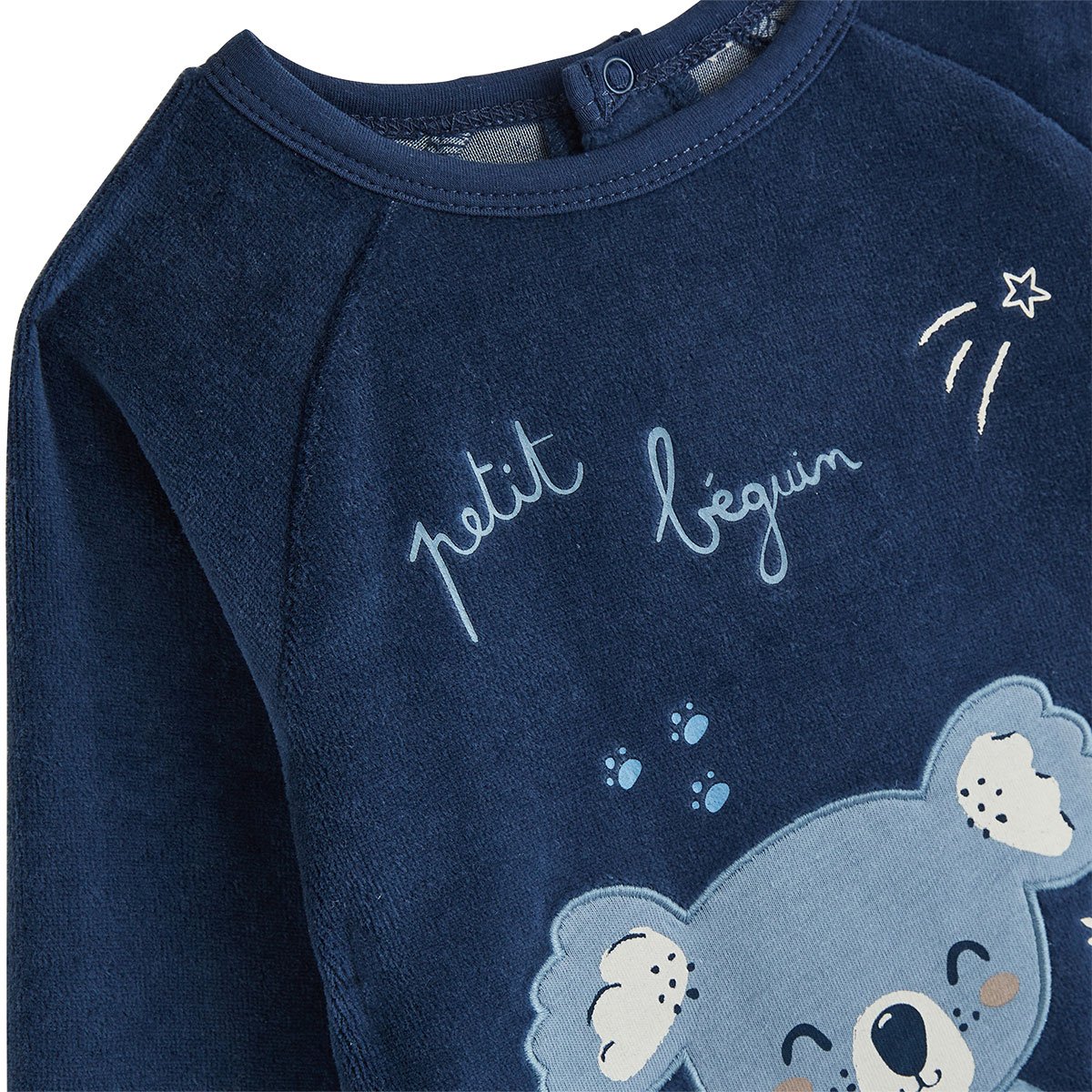 Pyjama enfant 2 pièces en velours Mathéo bleu, PETIT BEGUIN