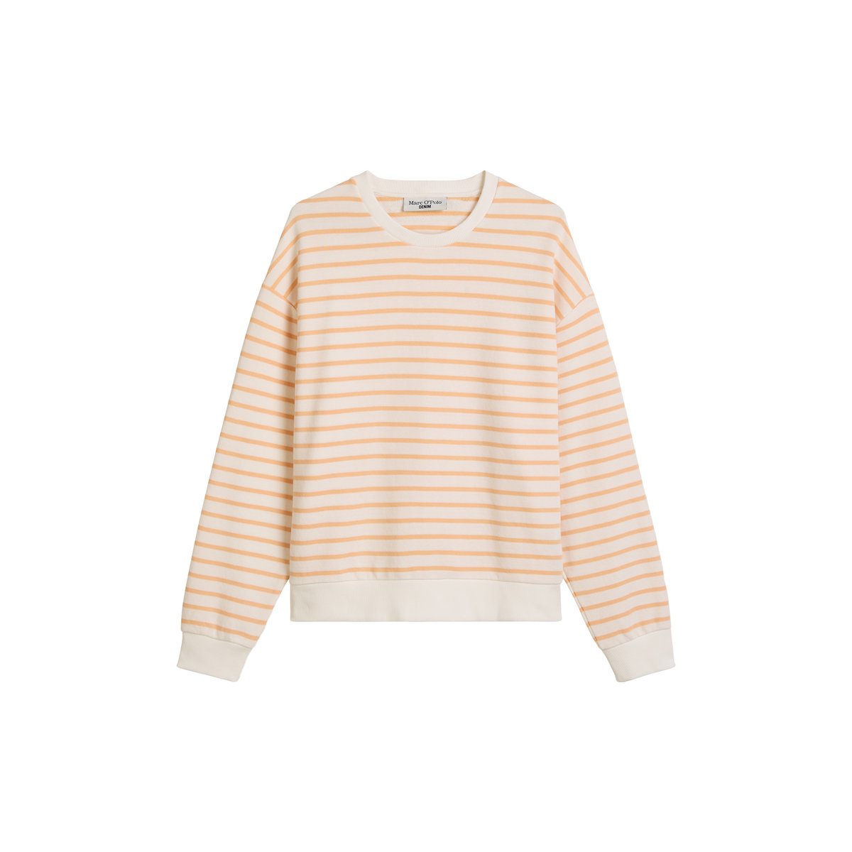 Sweat-shirt à rayures oversize en pur coton organique orange, MARC O’POLO DENIM