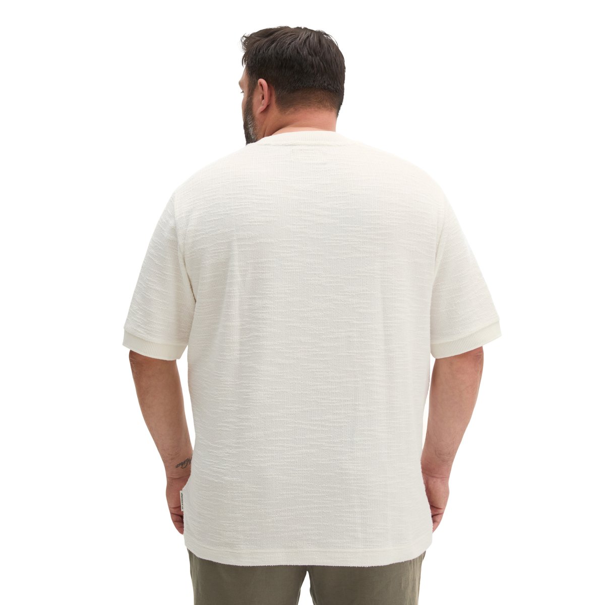 T-shirt loose en jersey bouclé doux blanc naturel, MARC O'POLO
