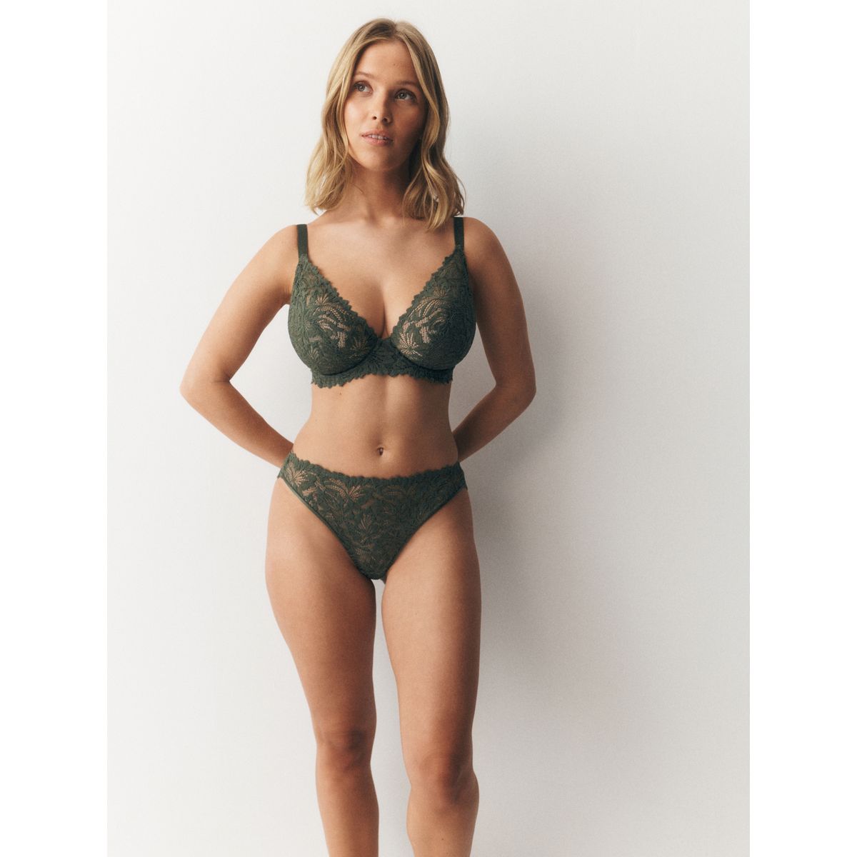 Soutien-gorge en dentelle ultra confort vert, NEXT