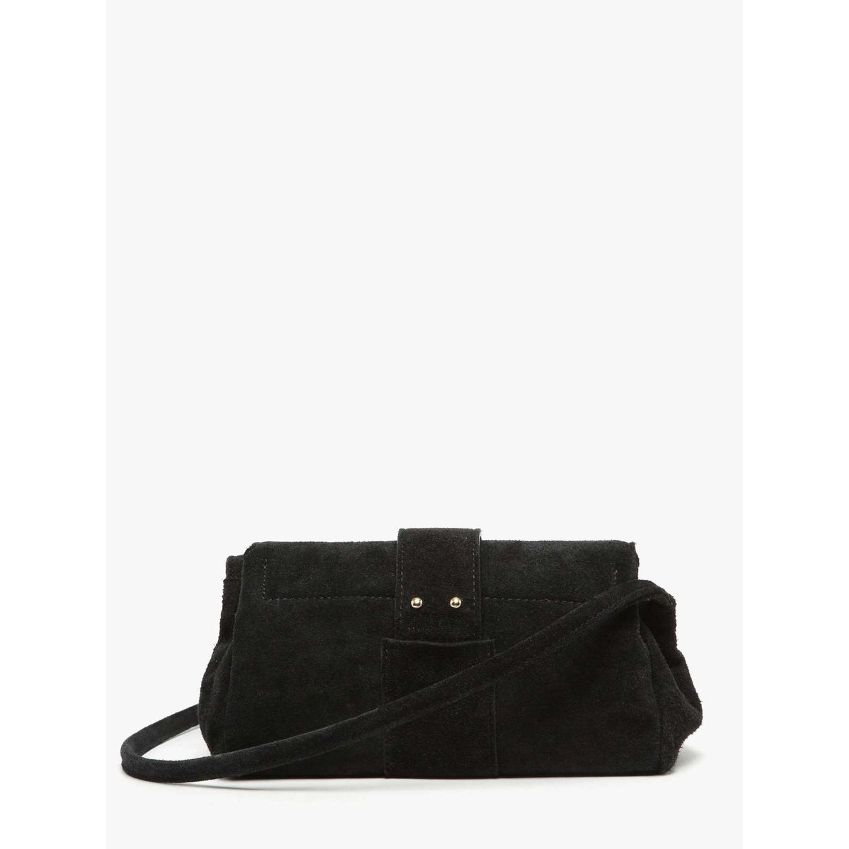 Sac bandoulière S Agnes cuir velours noir, ETRIER