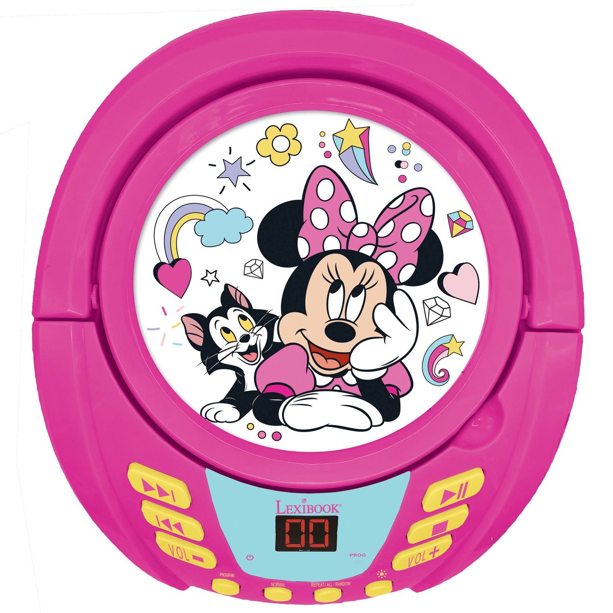 Lecteur CD Bluetooth Minnie avec effets lumineux rose, LEXIBOOK