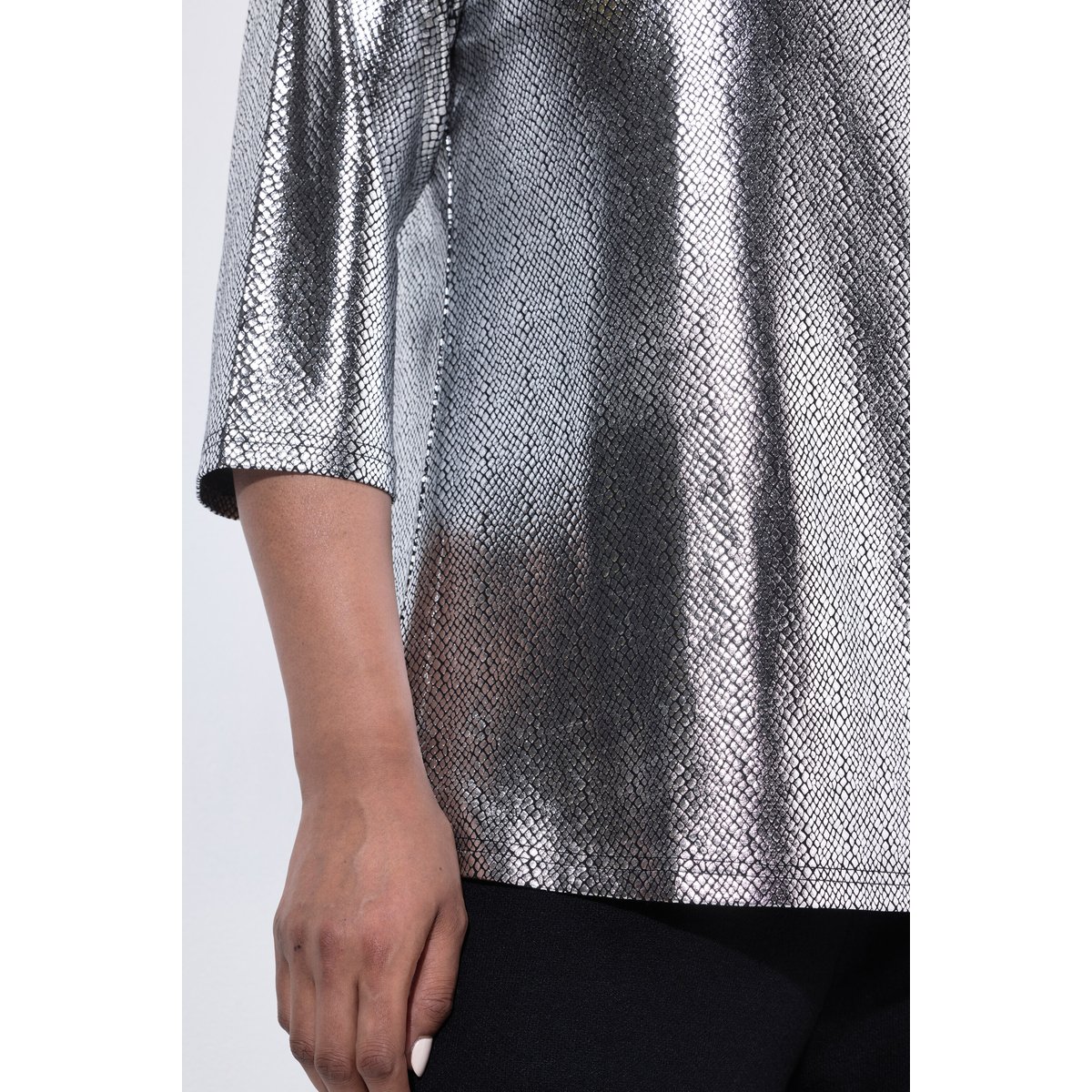 T-shirt coupe Classic à col bénitier argent, ULLA POPKEN