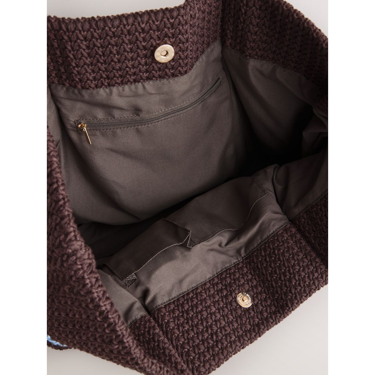 Sac porté épaule à rayures effet crochet marron chocolat, NEXT
