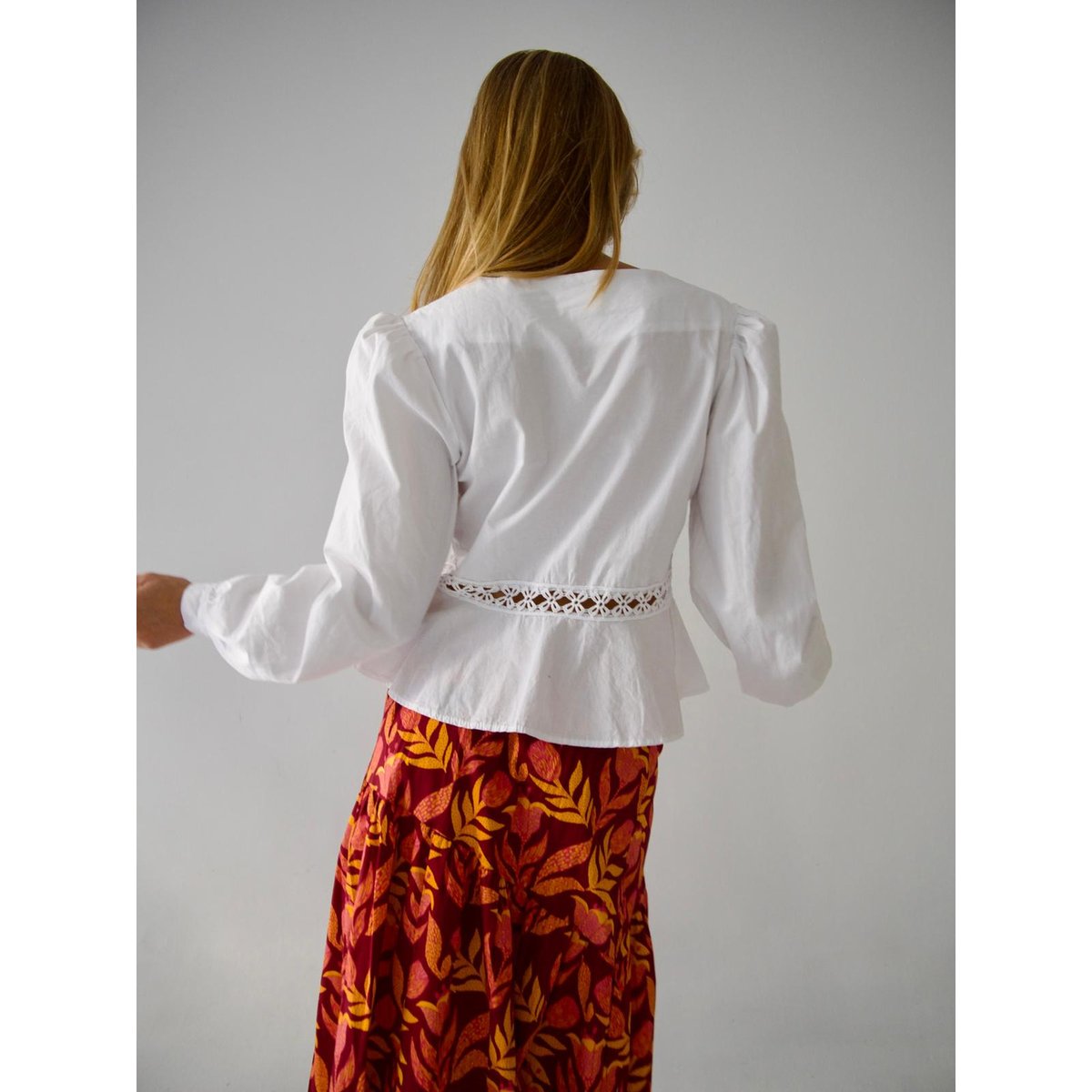 Blouse popeline dentelle ROMA blanc, MINDTRAVELER