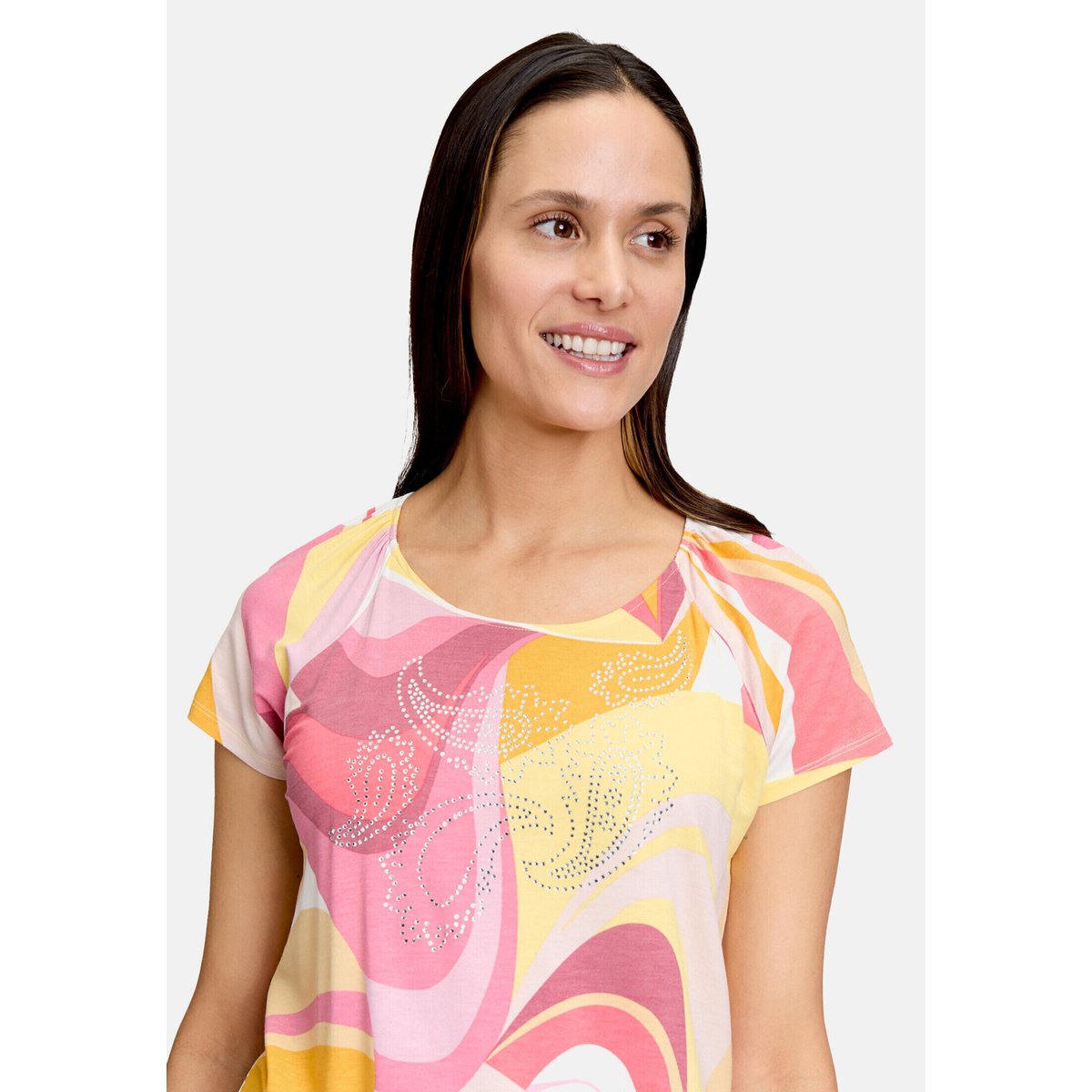 Haut imprimé à élastique rosé/yellow, BETTY BARCLAY