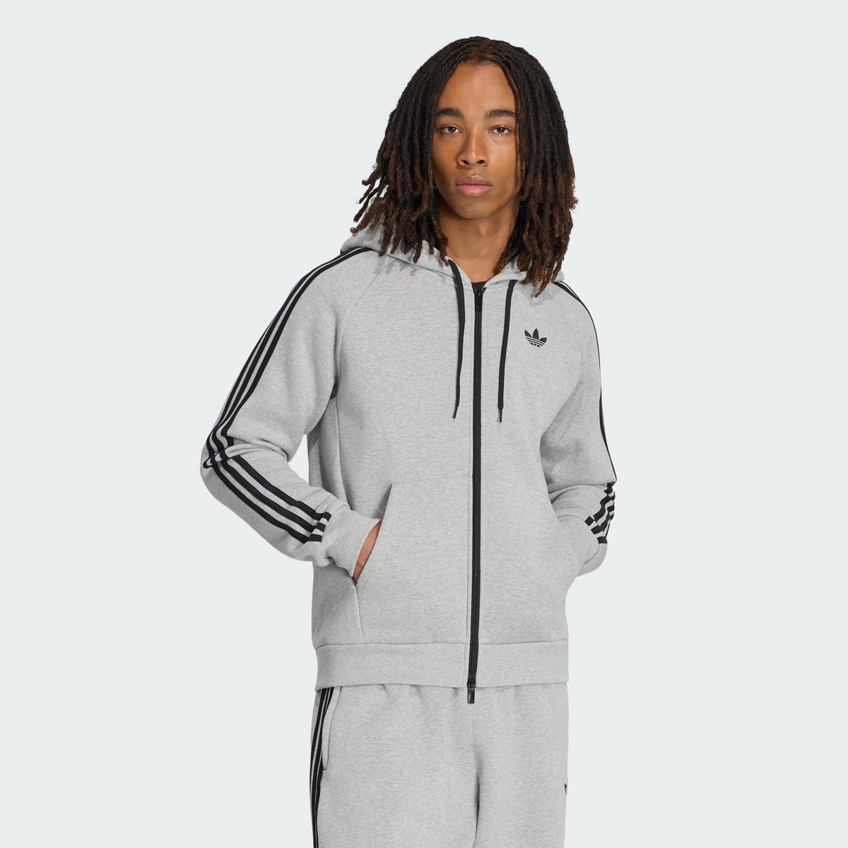 Veste À Capuche Adicolor Over The Hood Stripes Veste À Capuche Adicolor Over The Hood Stripes medium grey heather, adidas Originals