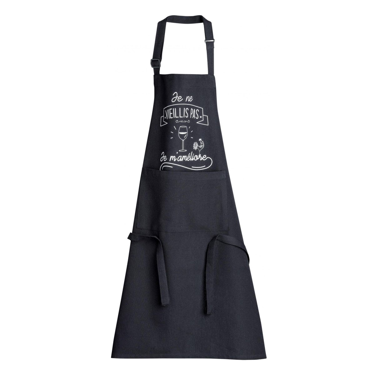 Tablier de cuisine Je m'améliore recyclé noir, WINKLER