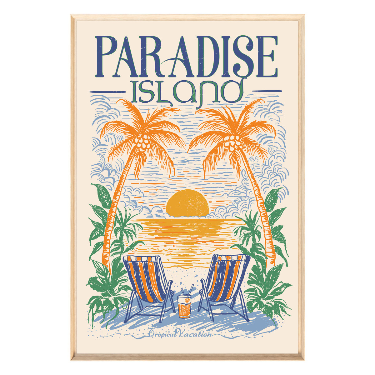 Tableau Mural Encadré Paradise Island Exotique PLAGE tableaux encadrés, CEANOTHE