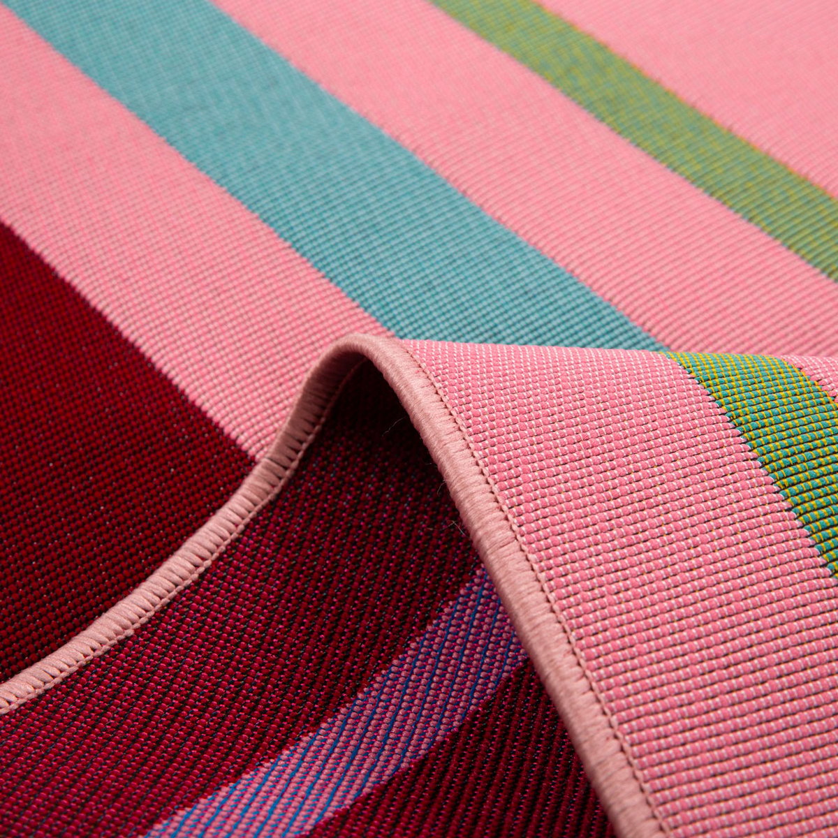 Tapis extérieur à rayures colorées AZUR rose, NAZAR RUGS
